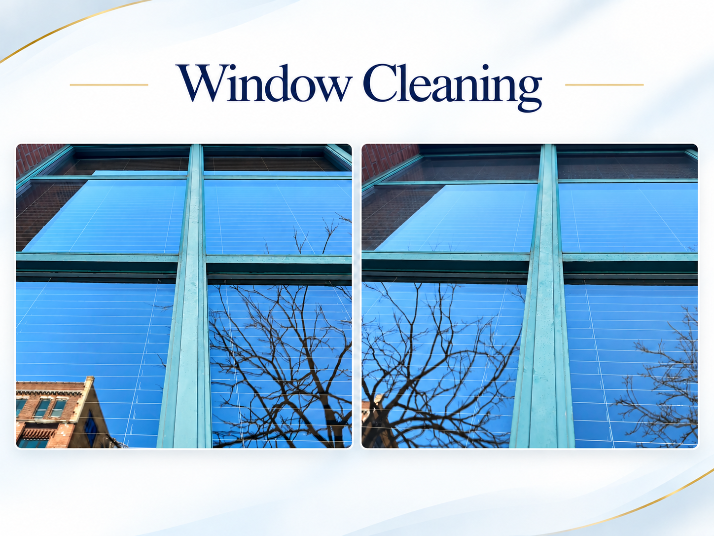 Window cleaning before and after